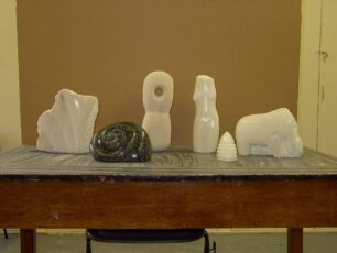 Stone carving - display of the finished models