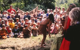 Densala tribe watching a performer