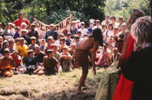 Densala tribe watching a performer