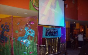 The Mood nightclub with Groovy Gecko banners inside