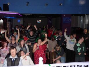 The party-goers dancing