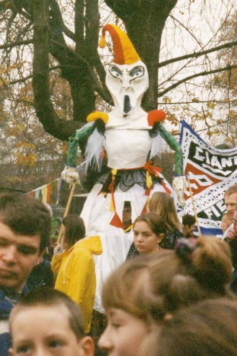 On parade with a cross-looking Gigante