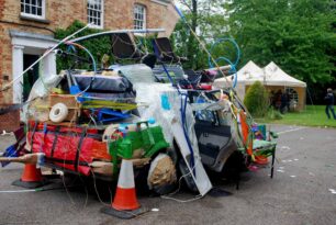 Trash Car sculpture