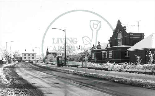 Queensway, Bletchley in the snow, 1981