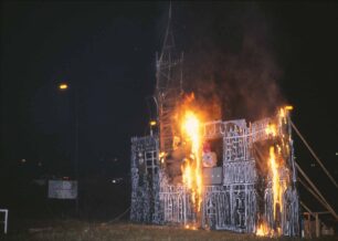 Parliament begins to burn