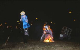 Effigies of Guy Fawkes and Margaret Thatcher
