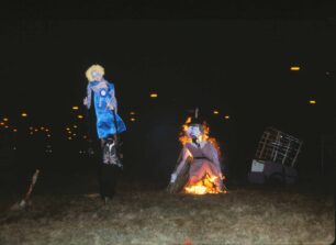 Effigies of Guy Fawkes and Margaret Thatcher