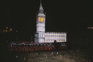Model Parliament at night