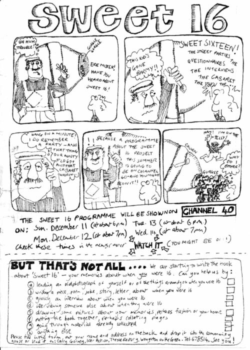 Sweet Sixteen TV programme leaflet
