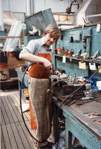 Fitter David Whitlock repairing door locks