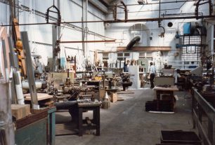 Pete Wenham in the Brass Shop Turning Section