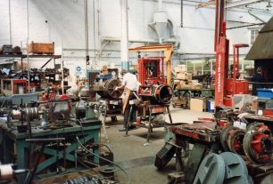 Den Tucker adjusting bearings on a dynamo