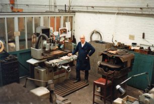 Toolgrinder Bill Skeats with the Simplex Surface Grinder