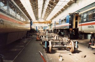 Repaired bogies ready for painting