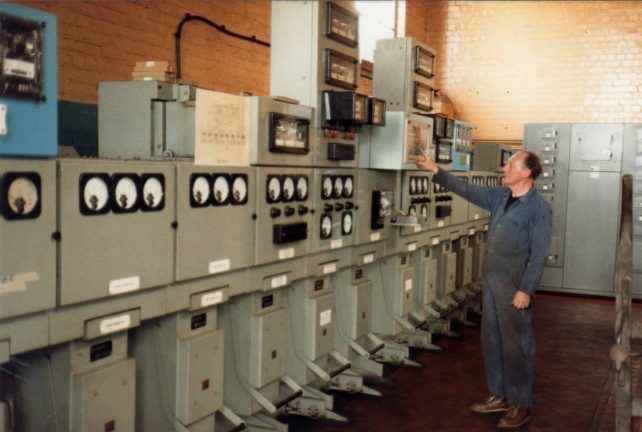 Charlie Thompson checks Power House Control Equipment