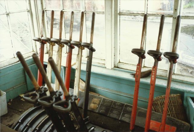 Levers in the Works Signal Box