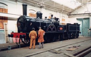 Replica Bloomer steam loco as once built at Wolverton