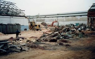 The old Iron Stores are demolished
