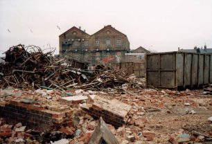 The Works Canteen amidst the debris
