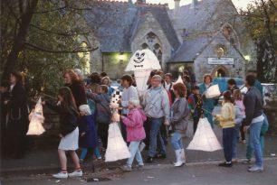The Lantern Procession sets off from New Bradwell Community Centre