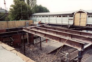 The station main beams exposed