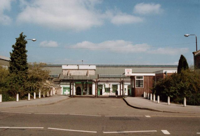 Closed gates of the Works Main Entrance