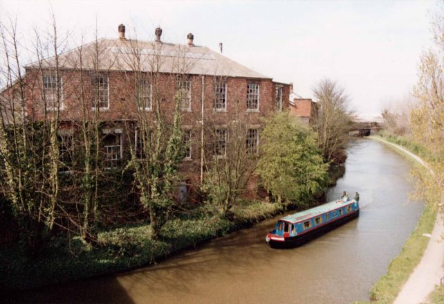 Old Works Stores offices on the canal bank near the station