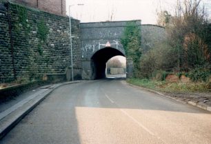Park-side view of Skew Bridge, Old Wolverton Road
