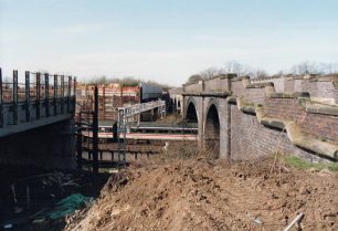 The new and old road bridges at Blue Bridge