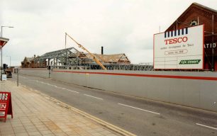 Roof timbers for Tesco and steelwork for the Community Centre erected