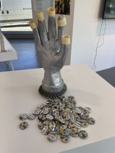 Sculpture depicting Zerena's Silver Hand