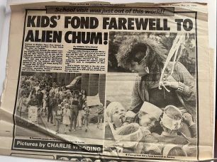 Kids' Fond Farewell To Alien Chum by Debbie Walshaw