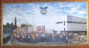 A painting commissioned by the Scot Meat TGWU branch after the closure which hung in the TGWU Centre for many years, current whereabouts unknown. 