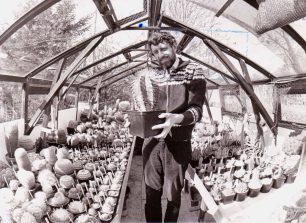 Mr Kirkbright among his cacti