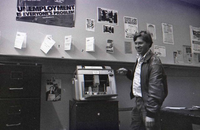 Man operating a Gestetner machine