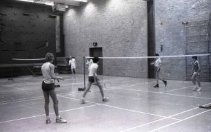 Badminton game in the Leisure Centre
