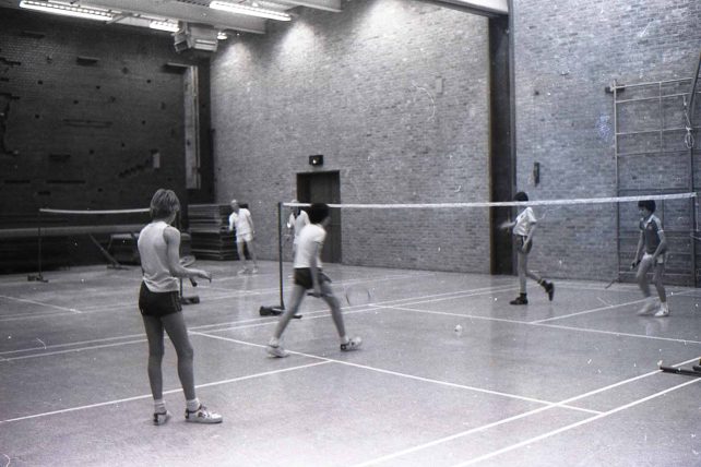 Badminton game in the Leisure Centre