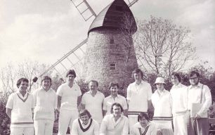Bradwell cricket team at Bradwell Windmil