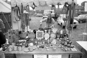 Woman on a craft stall at Aspley Guise