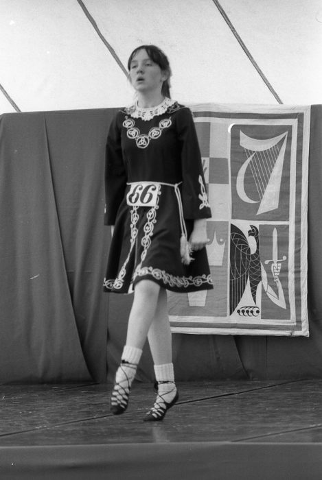 A girl in the Irish Dancing competition