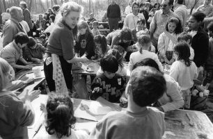 Children doing craft activities at Linford Wood
