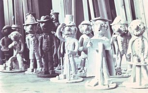 A group of pottery figures