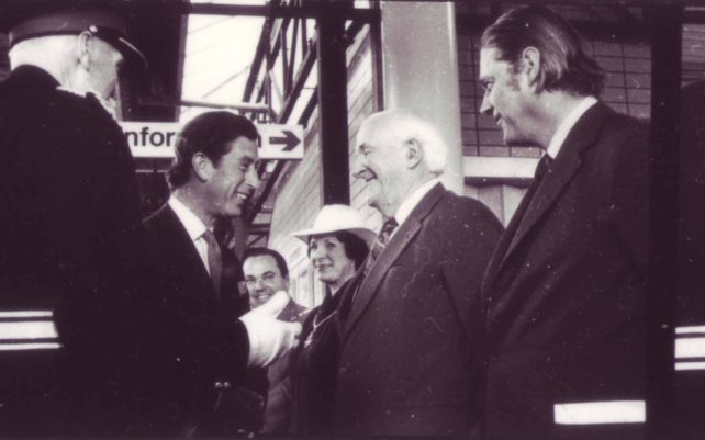 Prince Charles and Lord Campbell at MK Central Station