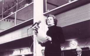 Mrs Thatcher opening the Shopping Building