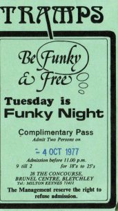 'Tramps' Complimentary Pass, 1977