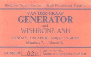 Van Der Graaf Generator ticket