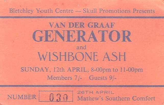 Van Der Graf Generator ticket
