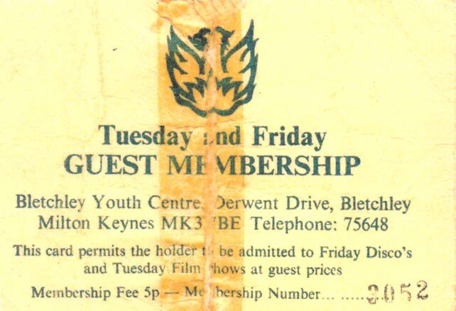Bletchley Youth Centre guest card 1