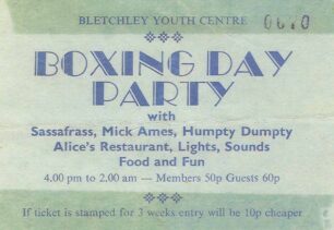 Bletchley Youth Centre, Boxing Day Party ticket