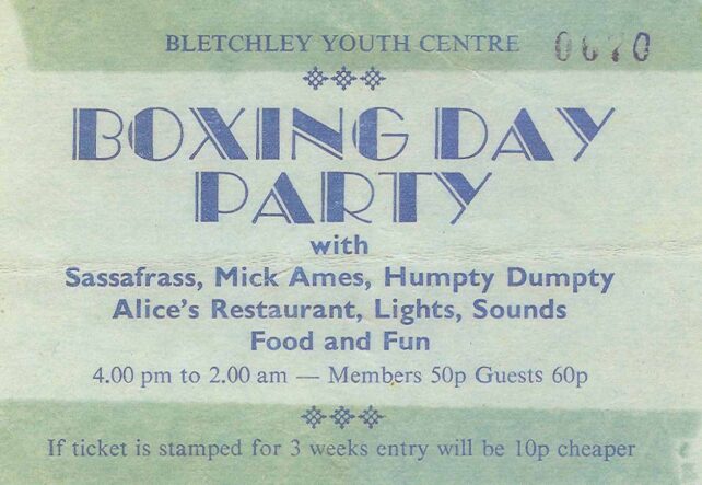 Bletchley Youth Centre, Boxing Day Party ticket